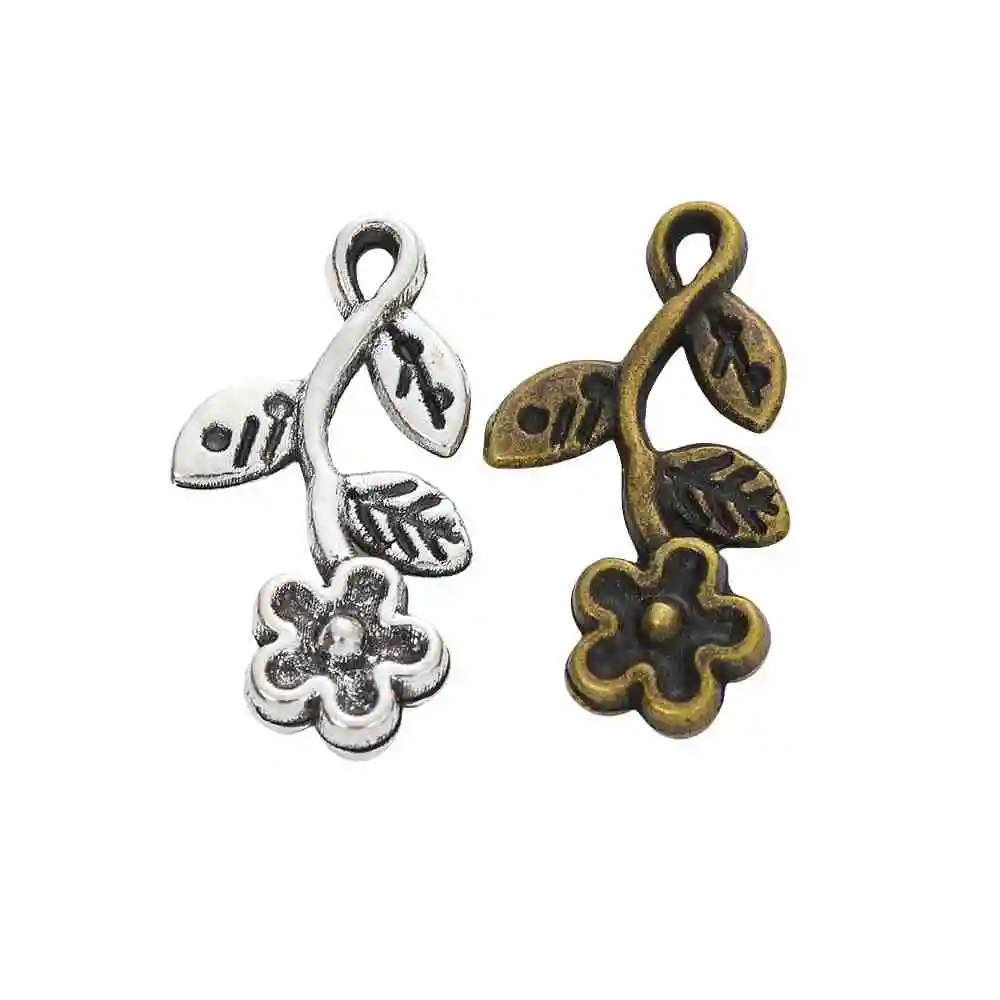 120pieces (flower) vintage zinc alloy charm metal pendant DIY jewelry discovery making accessories 1069