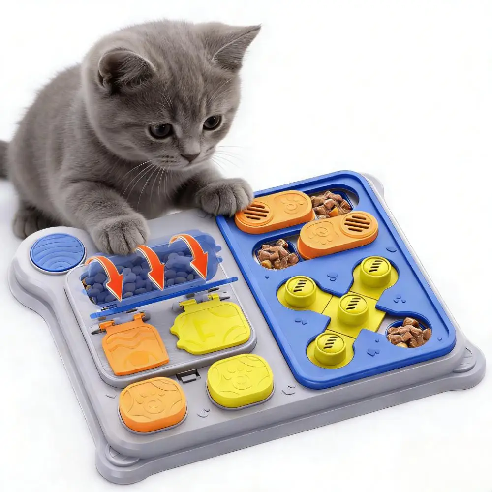 

Игрушка-головоломка для кошек и дозатор корма - игрушка для выдачи лакомств для тренировки интеллекта, новинка, идеально подходит для маленьких/средних кошек