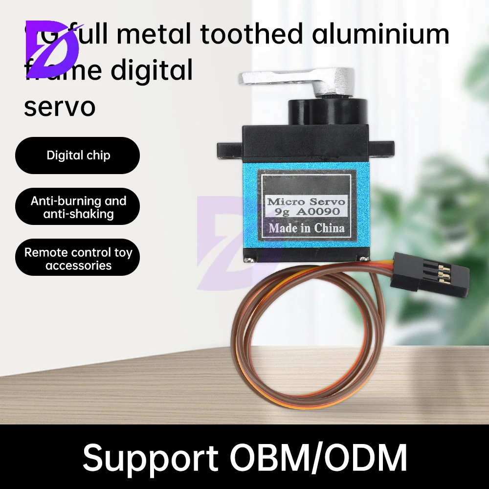 

DC 4.8-6V 9G All Metal Gear Aluminum Frame Digital Servo, Remote Control Car Toy, Model Airplane Accessories