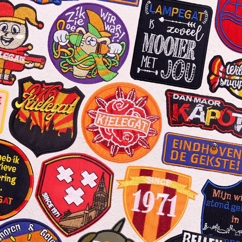 

Nederland Kielegat Emblem Patch Iron On Patches For Clothing Nederland Carnaval Lampegat Emblem Embroidered Sewing/Ironing Patch