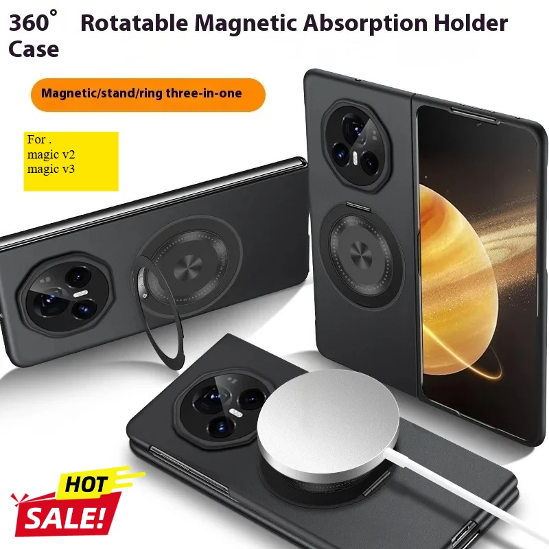 Funda Magnética Ecológica con Tapa Abatible para Honor Magic V3/V2, con 360 Grados de Protección °   Soporte Giratorio y Funda Antigolpes, Funda Protectora Antigolpes