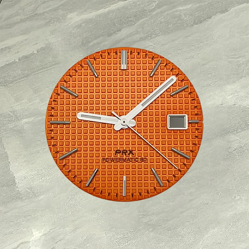 قرص + مؤشر، قرص NH35، برتقالي أزرق سماوي أبيض أسود أخضر يتوهج في الظلام بقطر 31.8 مم مناسب لحركات NH35 NH36