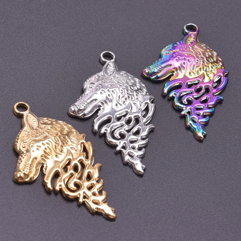 Punk 10pcs/lot Stainless Steel Animals Pendants Leopard Eagle Bat Mockingbird DIY Jewelry Marking For Necklace Bracelet Earrings