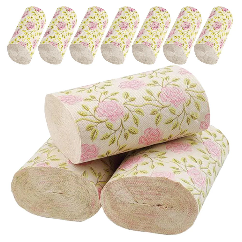 

10 Rolls Toilet Paper Bamboo Cute Tissue Printed Towels Bulk Bath Tissues Bathroom Supplies for Kitchen Commercial