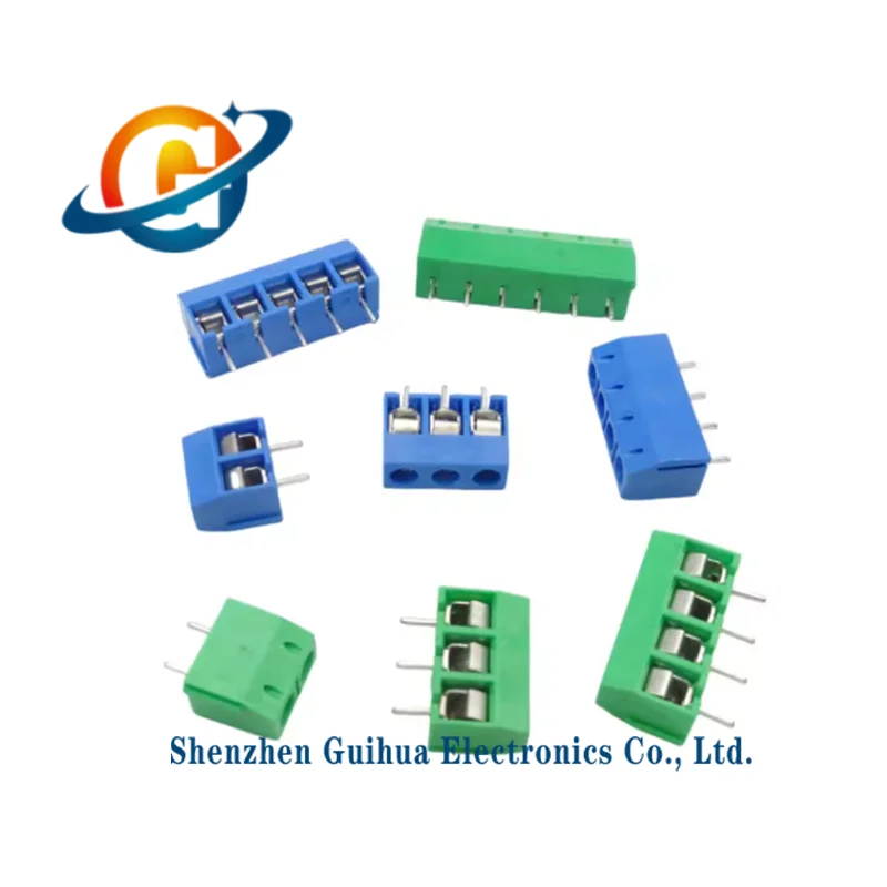 20 pieces KF301 screw terminal block, green/blue, PCB board, 5.0MM iron stackable terminal post