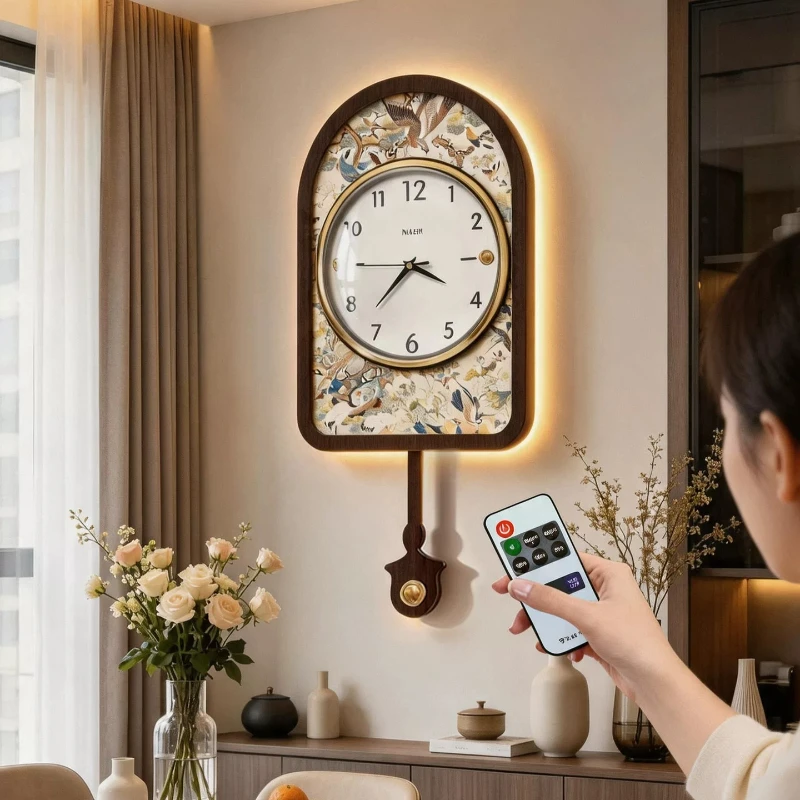 LED Swing Wall Clock Silent Quartz Clock Is Suitable for Living Room Bedroom Room Decoration Wall Watch Christmas Birthday Gift