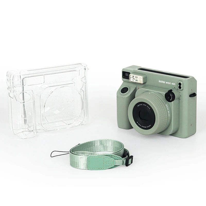 Crystal Hard Case / กระเป๋าหนัง PU สําหรับกล้อง Fujifilm Instax Wide 400 พร้อมสายสะพาย