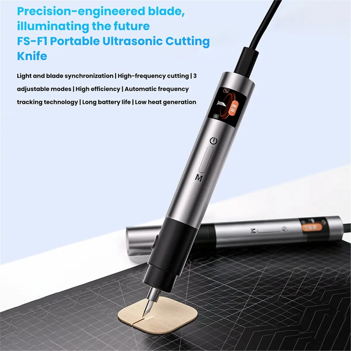 AA83 DC12V -F1 Ultrasonic Cutter Handheld DIY Engraving Tool Multi-Function Type-C Connection Port EU