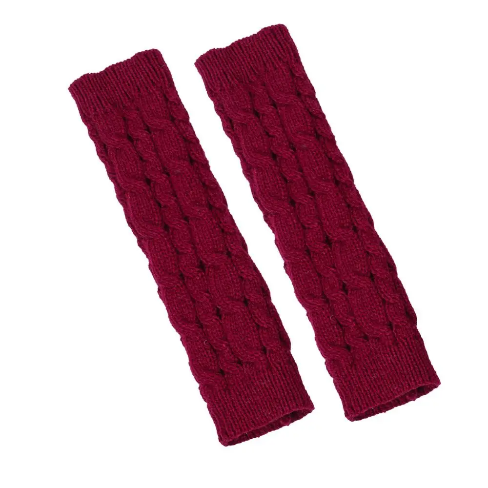 Fingerless Arm Sleeves Gloves Knitted Soft Material Arm Warmers Twists Decorative Pattern Warm Gothic Mittens