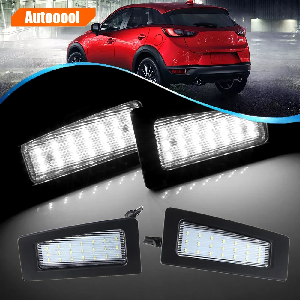

2Pcs Canbus Error Free White LED License Plate Light Number Plate Lamp For Mazda 3 Axela 2014-2018 For Mazda CX-3 CX3 2016-UP