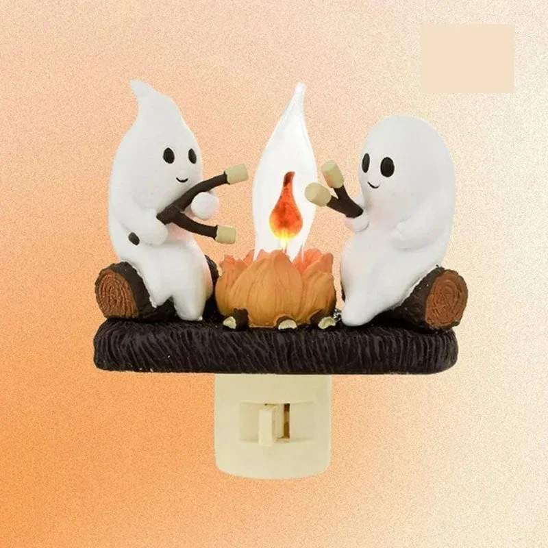 

Halloween Decoration 2024 New GHOSTS ROASTING CAMPFIRES MORES Chost Design Lamp Halloween Home Decorations