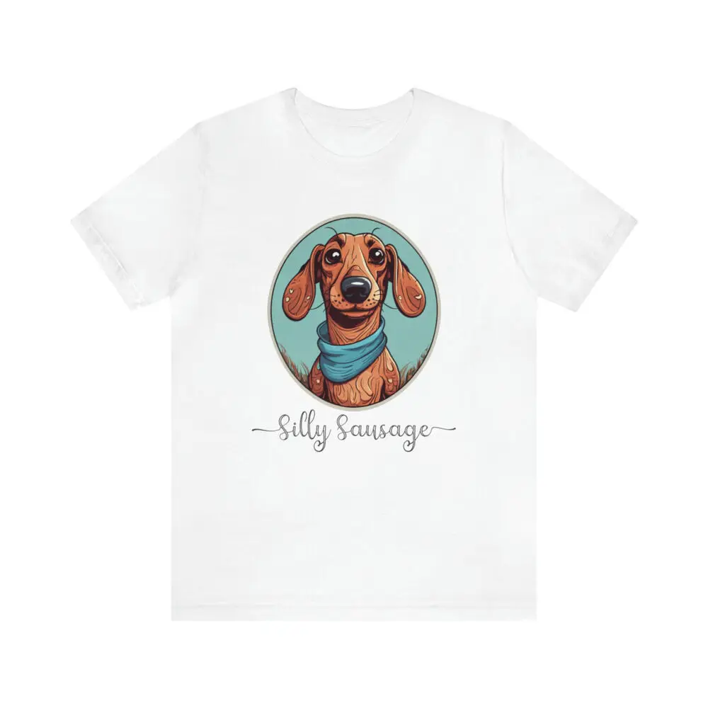 Silly Sausage Dog Dachshund Funny Dog Mom Dad Portrait Meme Cotton Shirt For Men Clothing Women Tees Unisex Summer Short Sleeve