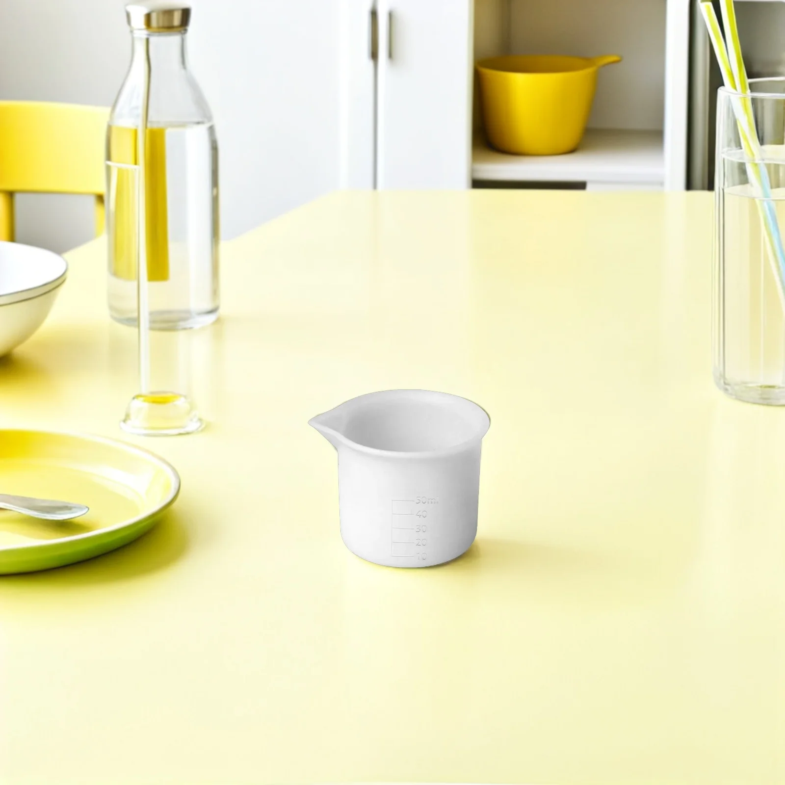 

MAGICLULU 6Pcs 50ml Silicone Measuring Cups for Epoxy Resin Mixing Kit with Scale White