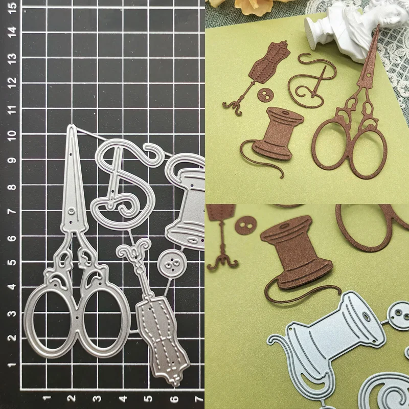 

Scissors Needle Line Metal Cutting Dies for DIY Scrapbooking Album Paper Cards Decorative Crafts Embossing Die Cuts