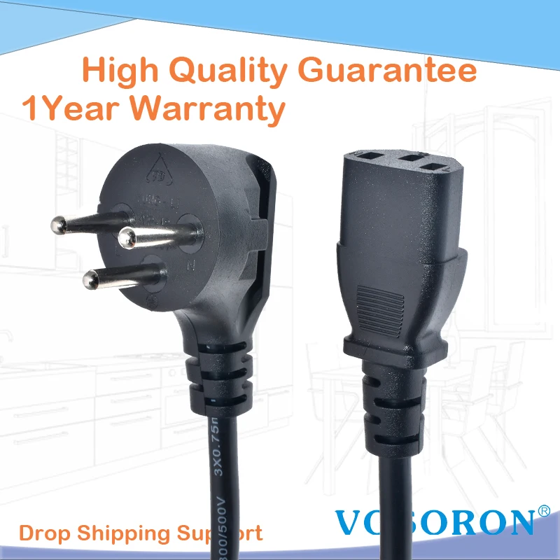 

Israel SI-32 3 pin Plug to IEC C13 Female PDU UPS Power Cables ISRAEL Power Supply Cord For PC Computer Monitor Printer TV 1.5M