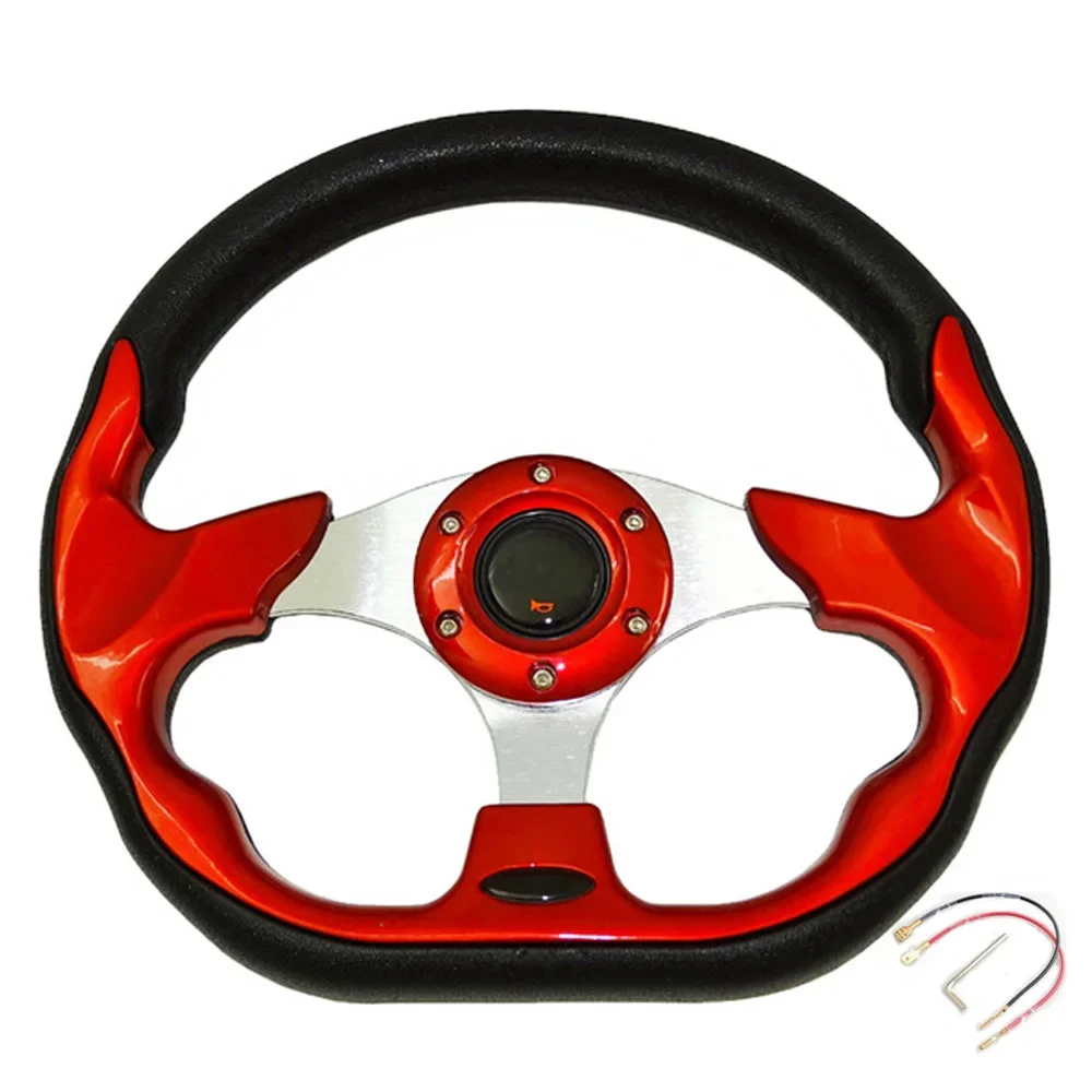 

13 Inches Racing Steering Wheel Universal PU Aluminum Car Sport Steering Wheel Flat Drift Game Steering Wheel For Honda Ford