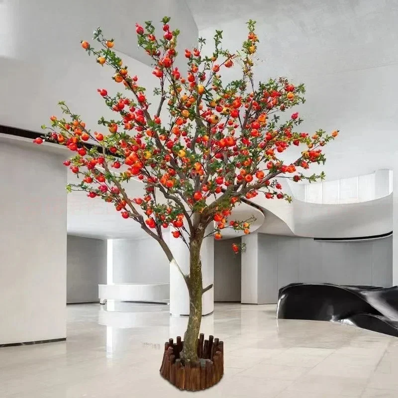 A Simulation Fake Pomegranate Apple Tree Interior Modeling Floor Ornaments Decoration