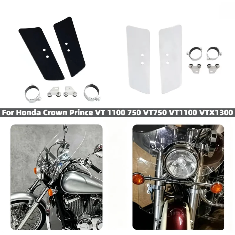 Motorcycle universal side wing bracket windshield accessories for Honda Crown Prince VT 1100 750 VT750 VT1100 VTX1300