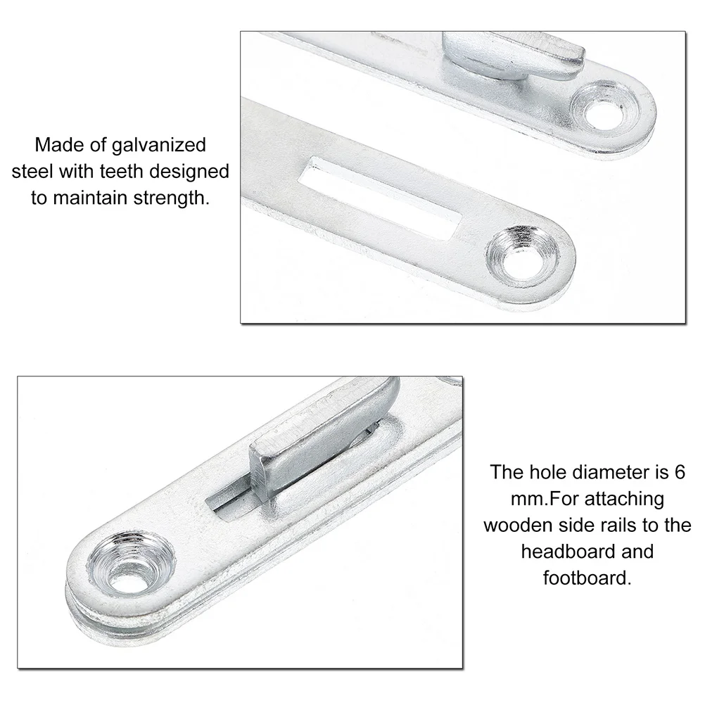 

6Sets Bed Rail Bucket Thickened Large Size Strong Load Bearing Iron Material Easy Installation Furniture Accessories