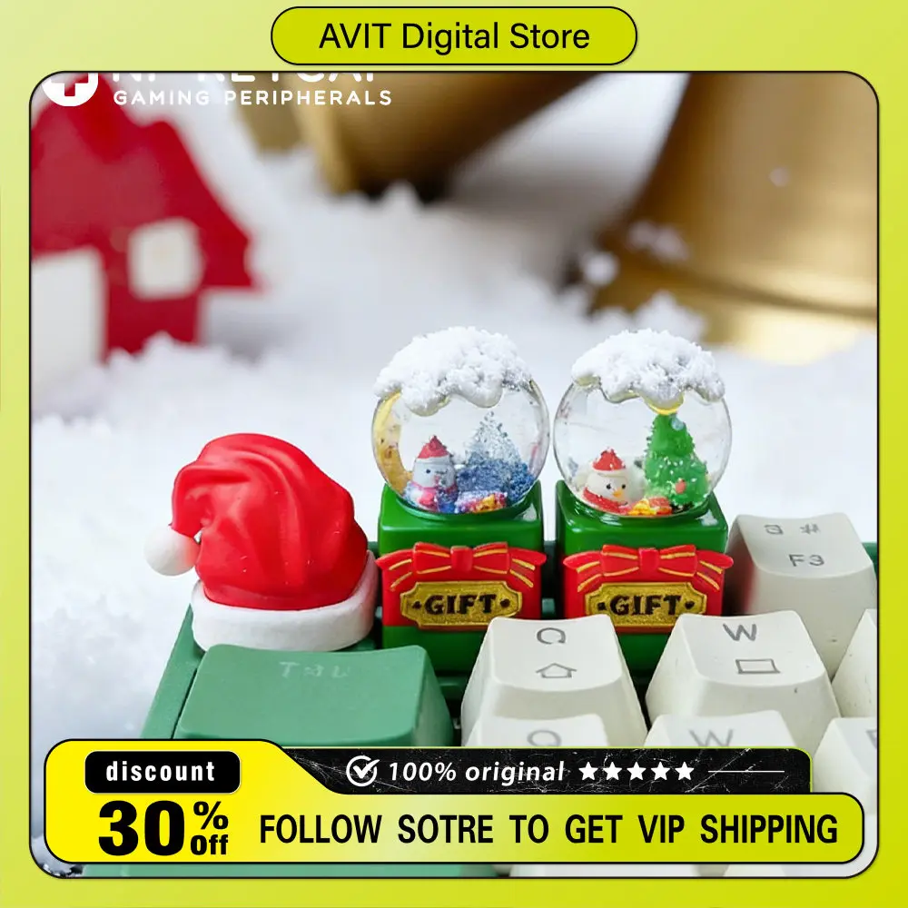 

Christmas Tree Moon Hat Keyboard Keycap for DIY Backlit Keycaps for Pc Gaming Classic KeyCap Suit Cute Anime Button Gifts