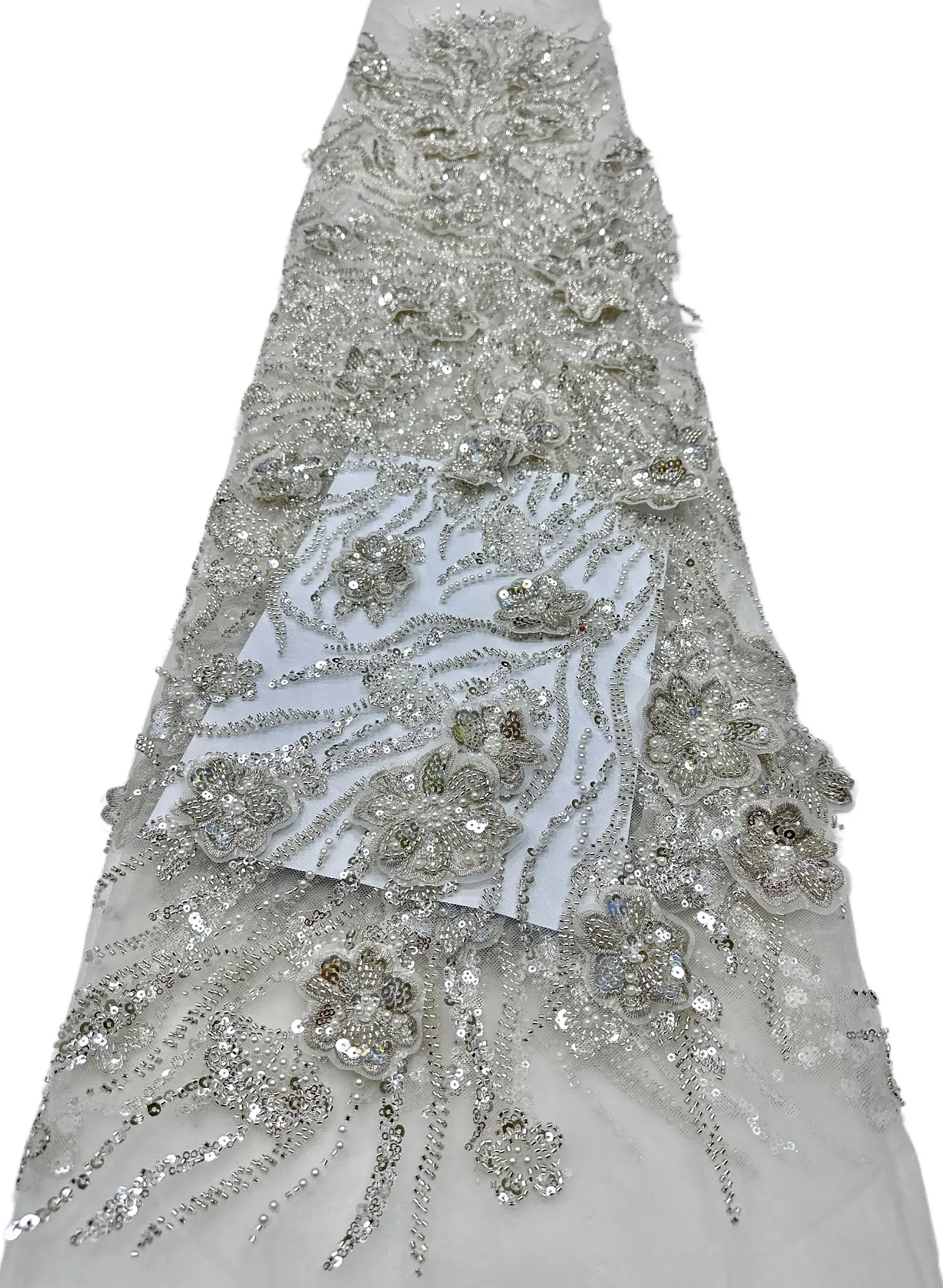 3D Königsblaue Afrikanische Stickerei-Spitze Perlenbesetzter Spitzenstoff 2026 Hochwertige Nigerianische Pailletten Französische Spitze für Damen Hochzeitskleid – Detail 17