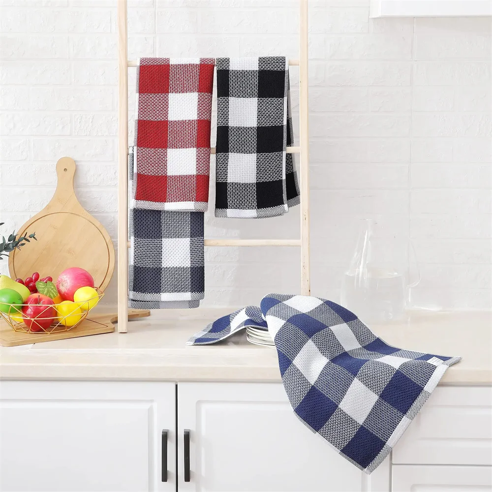 Olanly 100% Cotton Dishcloth For Kitchen Towel Home Ultra Soft Absorbent Dish Cloth Reusable Clean Tool Microfiber Kitchen Towel