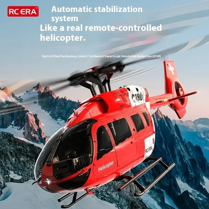 Rcera Helicóptero de Controle Remoto, C190, Dual Brushless, 6-Channel Rotor Único, Aileron, Free Tail Duct, Câmera de Simulação, Câmera H145