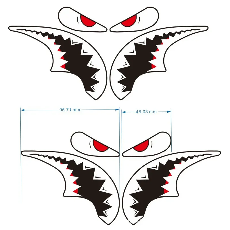 2 adesivi per bici Shark, decalcomanie in vinile impermeabili 3M per telaio MTB, decorazione per ciclismo fai da te resistente ai raggi UV