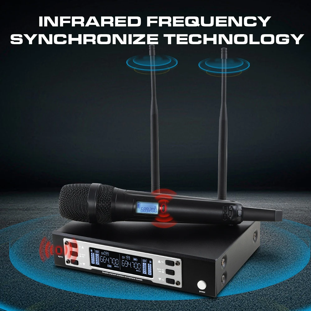 Sennheiser Wireless Microphone System Professional 2 Channels Mic UHF SKM9000 SKM9100 for Karaoke DJ