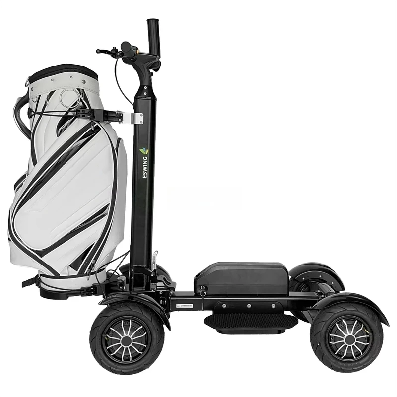 

Лидер продаж на заводе, 2025 г., популярный профессиональный гольф Caddy, 2400 Вт, одиночный 4-колесный складной электрический скутер, тележка для гольфа