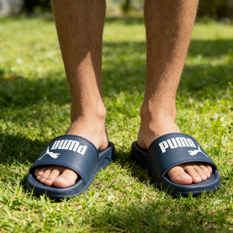 

Puma Slide Sandals No 1 Logo Non Slip Casual Slides Deep Space Blue Puma White 372279-34