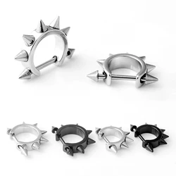1pc 16G Rock Cartilage Tragus Helix Piercing Earrings Punk Stainless Steel Taper Spike Rivet Ear Hoop Pierced Earring Men Women