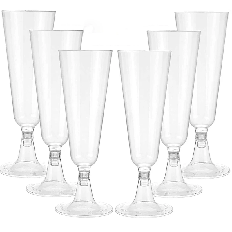 

120 Pcs Clear Plastic Champagne Glasses Champagne Glasses Disposable Toasting Glasses