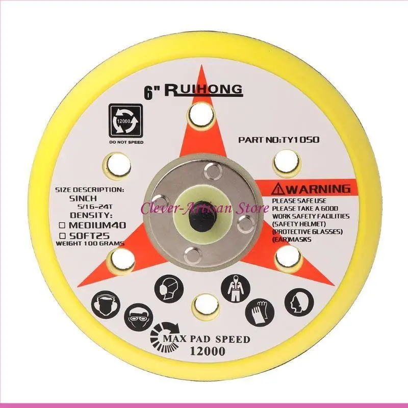 

E06B 6 Holes Backup Sanding Pad Thread Hook and Loop Abrasive Tools