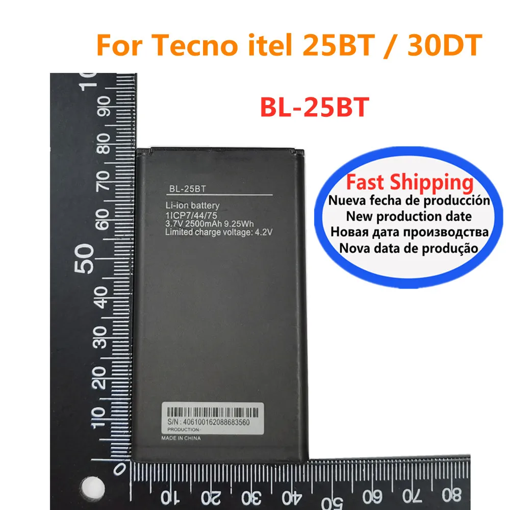 

BL25BT BL 25BT BL-25BT Сменный аккумулятор для телефона Tecno itel 25BT / 30DT высококачественные батареи батарея 2500 мАч в наличии