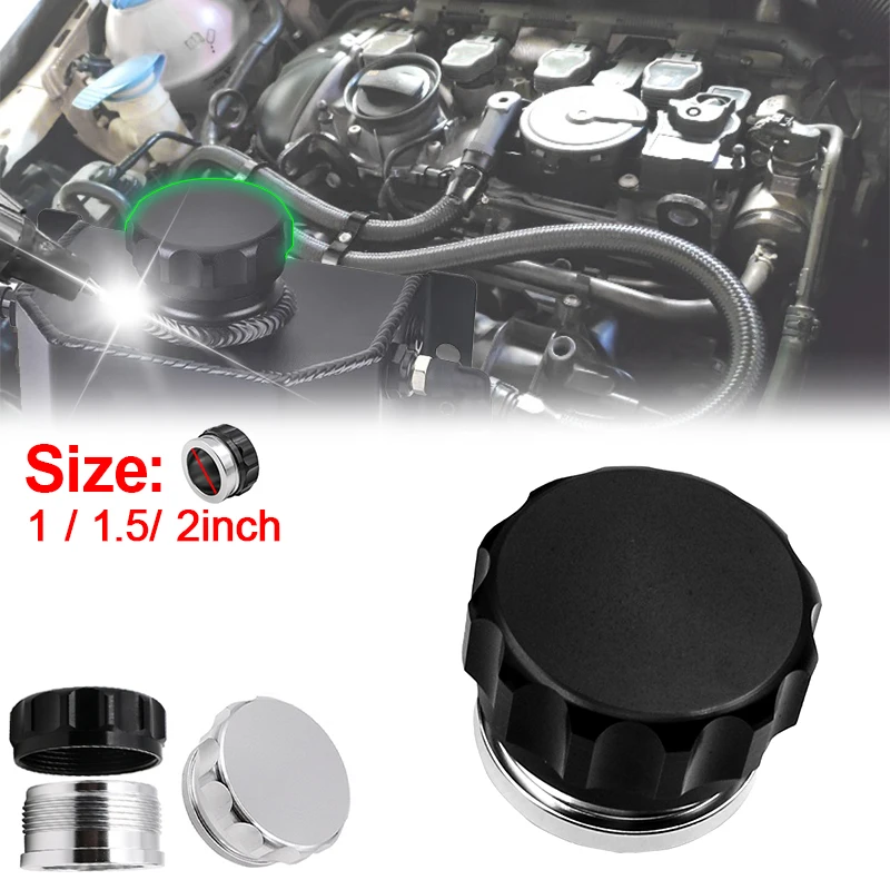 Tapa de tanque de agua de aleación de aluminio, tapa de tanque de combustible, cubierta de tanque de agua de coche negra y plateada, tapa de tanque de combustible de coche, tapa ajustada sin soldar