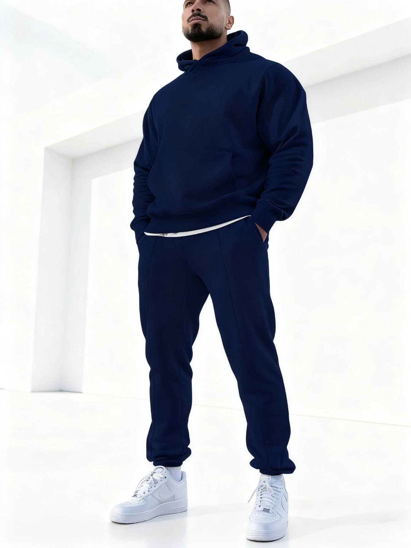 

Men's 2-piece set, fashionable hoodie paired with loose casual pants | comfortable and warm fabric, men's hoodie set.