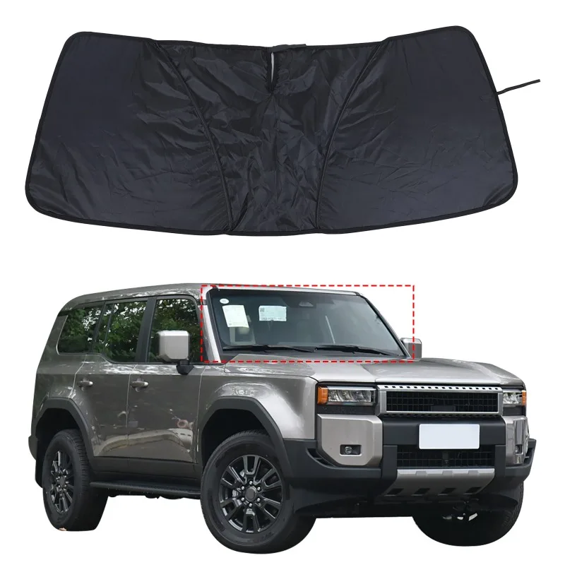 

Memory Wire cloth For 2024+ Toyota Prado Front Windshield Sunshade Sun Protection UV Protection Car Accessories