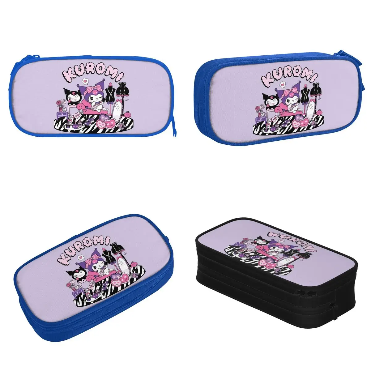 Kuromi Anime Pencil Case Creative Cute Cartoon Pen Bag Student Large Storage Office Gifts Pencilcases