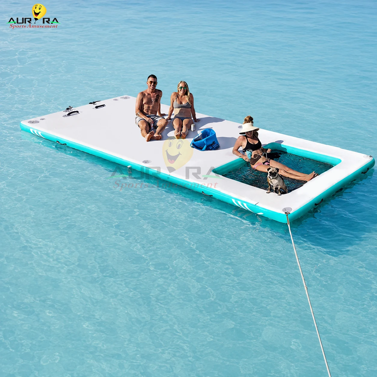 Inflatable Water Floating Dock Floats Platform Swim Island  Floating Platform Pontoon Dock