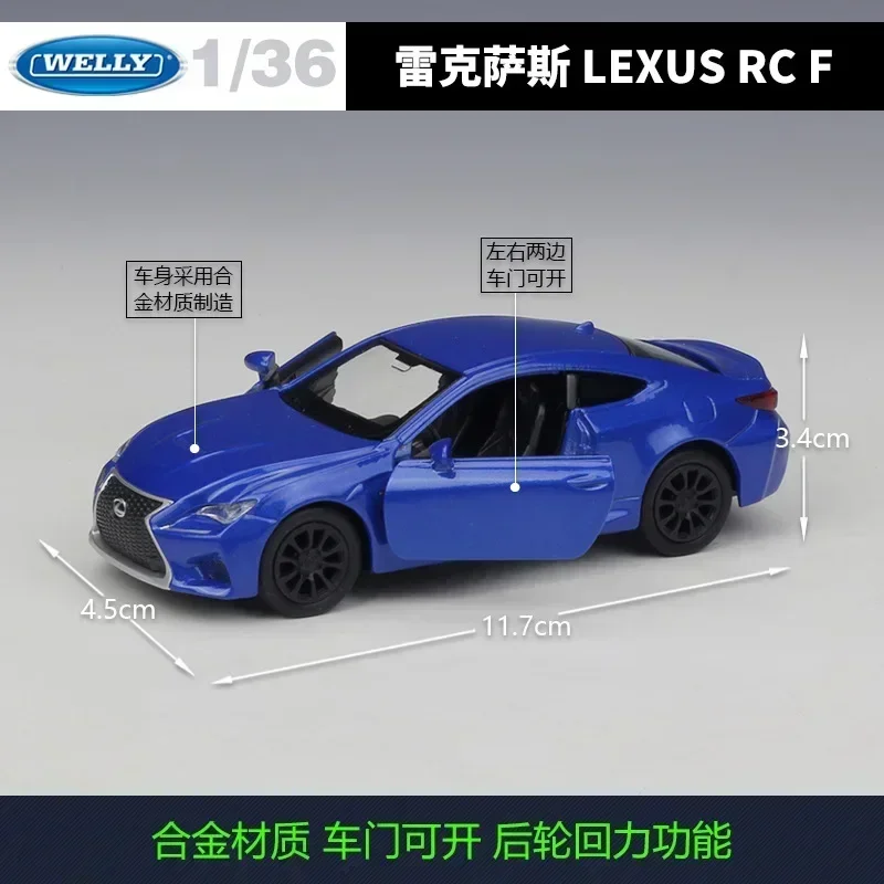 WELLY 1:36 LEXUS RC F High Simulation Diecast Car Metal Alloy Model Car Toys for Children Gift Collection