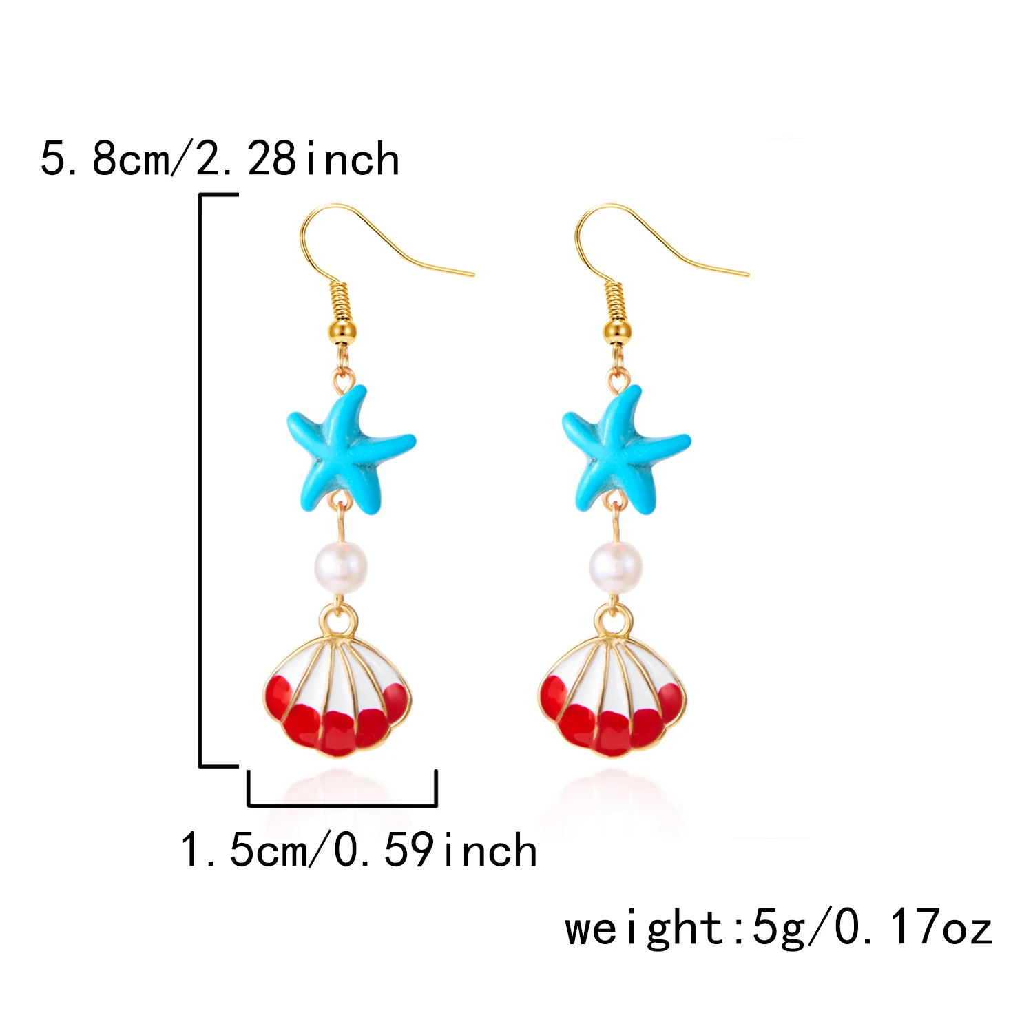 Exquisite handgemachte Muschel Seestern Anhänger Ohrringe für Frauen Böhmen bunte Muschel Quaste Ohrringe Mode Party Schmuck Geschenke – Detail 17