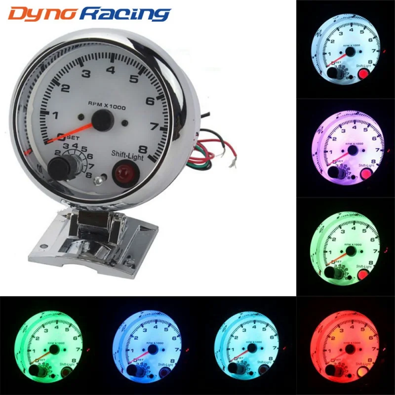 

Car Modification Pointer Tachometer7Background Light 0~8000RPMApplicable4/6/8Cylinder Engine