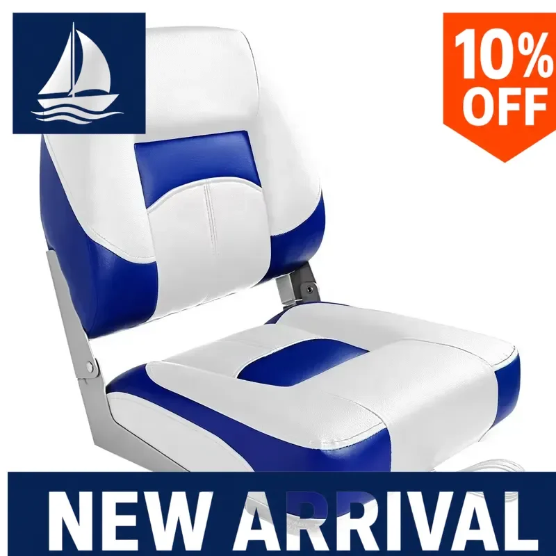 Deluxe Foldable Fishing Boat Seat Low Back Marine Chair Custom Portable Deck Bench  Anglers Outdoor Water Sports Gear