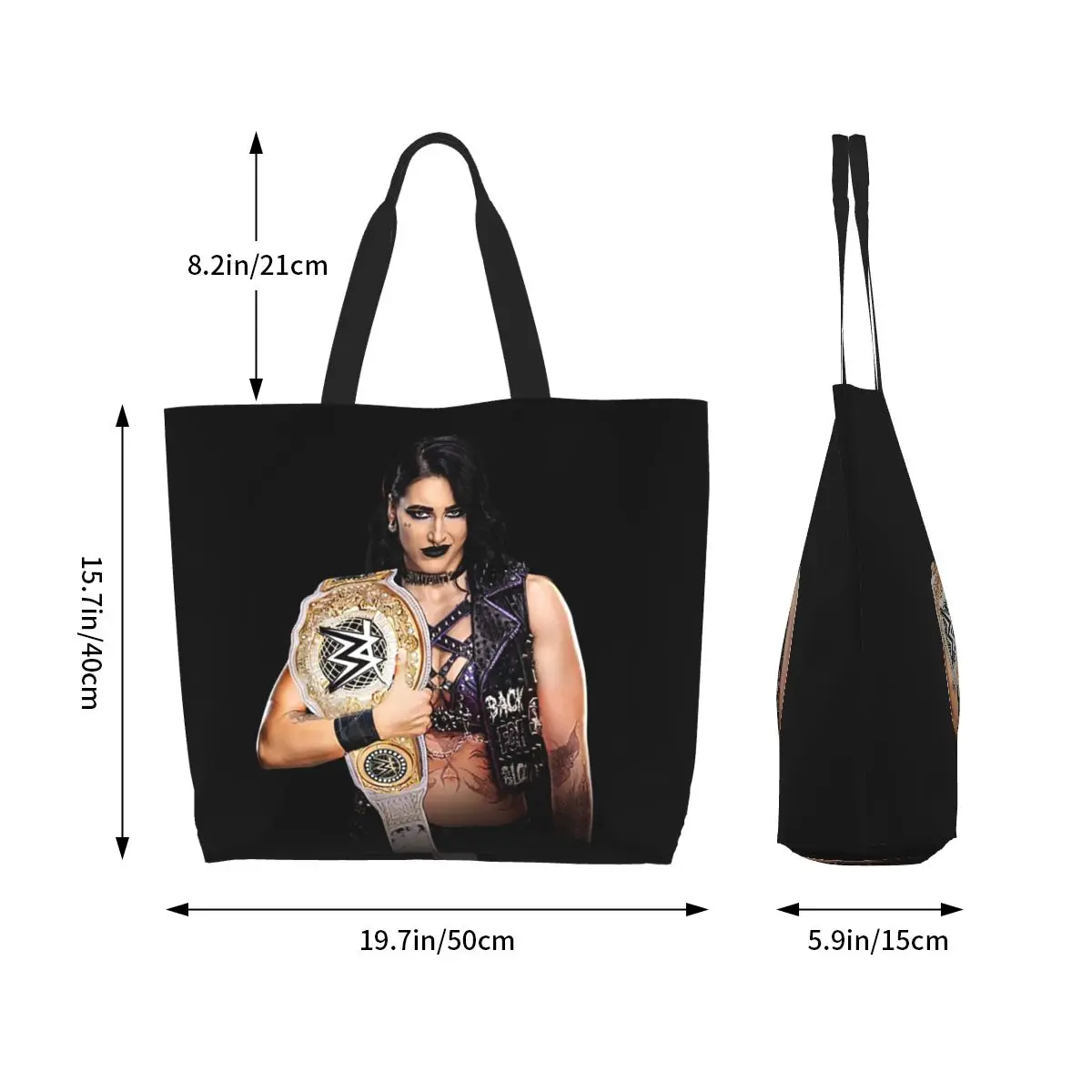 She Is My Mami Rhea Ripley Bootleg Wrestler Shopping Tote Bag Canvas Large Capacity Shoulder Bags Shopper Grocery Handbag