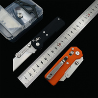 9TiEDC Folding Utility Knife G10 Handle Outdoor Camping Cutter Pocket Folding wallpaper knife industrial grade cable stripping T