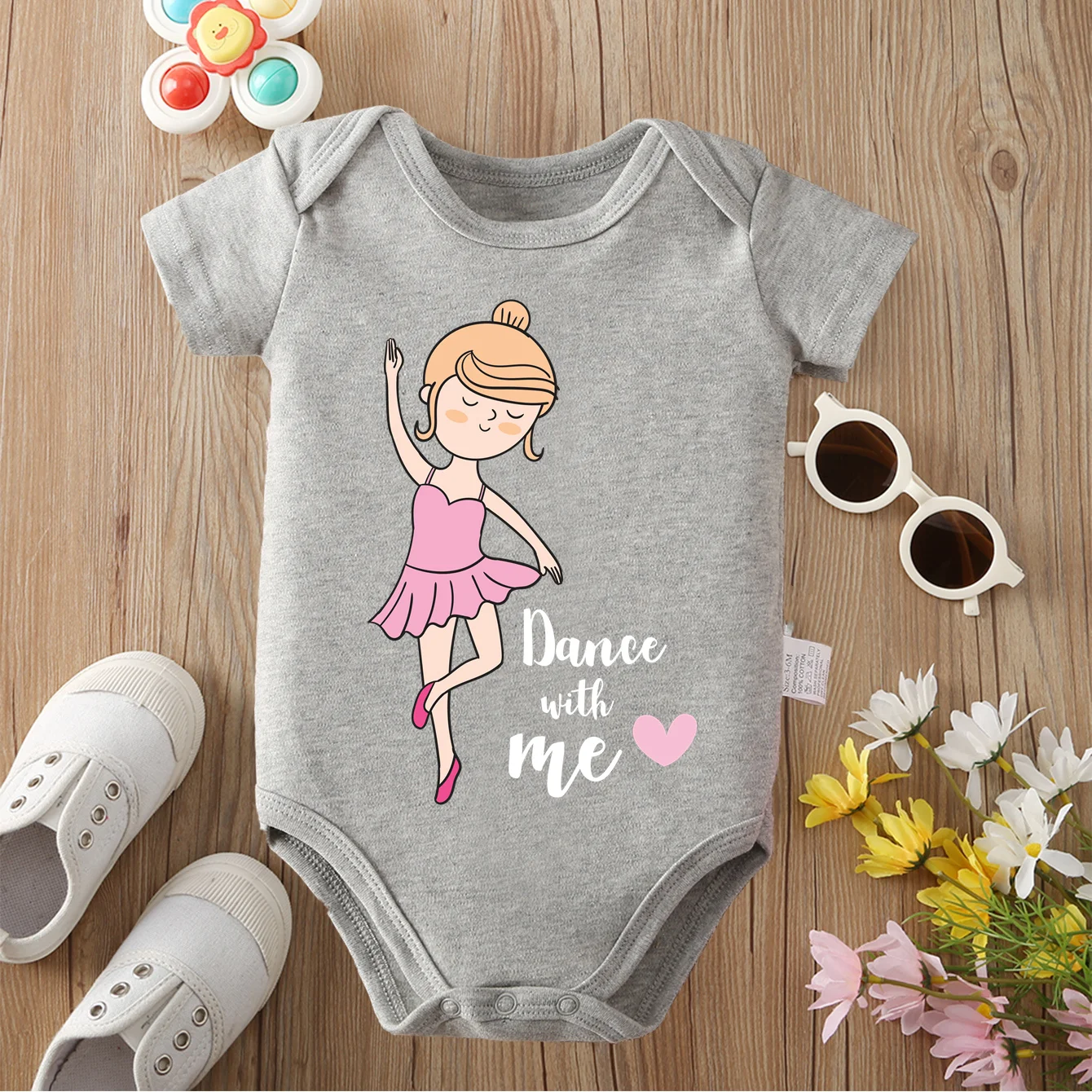 Schöne Tiere, 100 % Baumwolle, Babykleidung, Baby-Einteiler, Bodysuit, süßer Aufdruck für 0 bis 12 Monate Neugeborene, kurze Ärmel