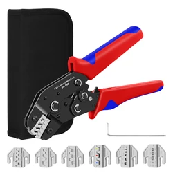 SN-58B 6Jaws Crimping Tool Kit For Dupont JST MOLEX Terminals,No/Pre Insulated Ferrules,Butt Connectors,Solar & Coax Connectors