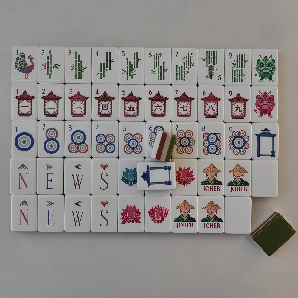 Custom Engraved American Mahjong Tiles 4-Layer Acrylic Luxury Mah Jongg Sets Mahjong Travel Set for Beginners Party Games Gifts