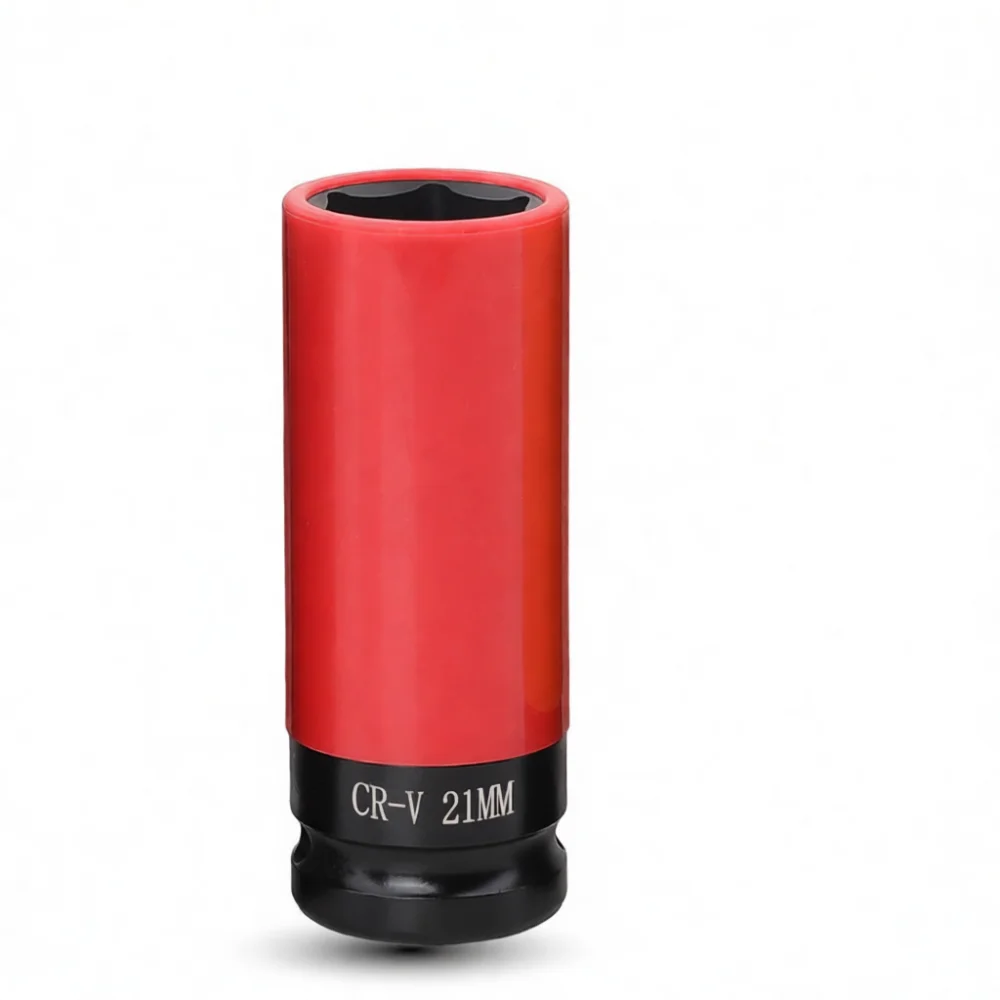 Heavy Duty Deep Impact Socket With Protective Sleeve 1 2 Drive Auto Rim Tire Removal Tool Chrome Vanadium Steel Gear